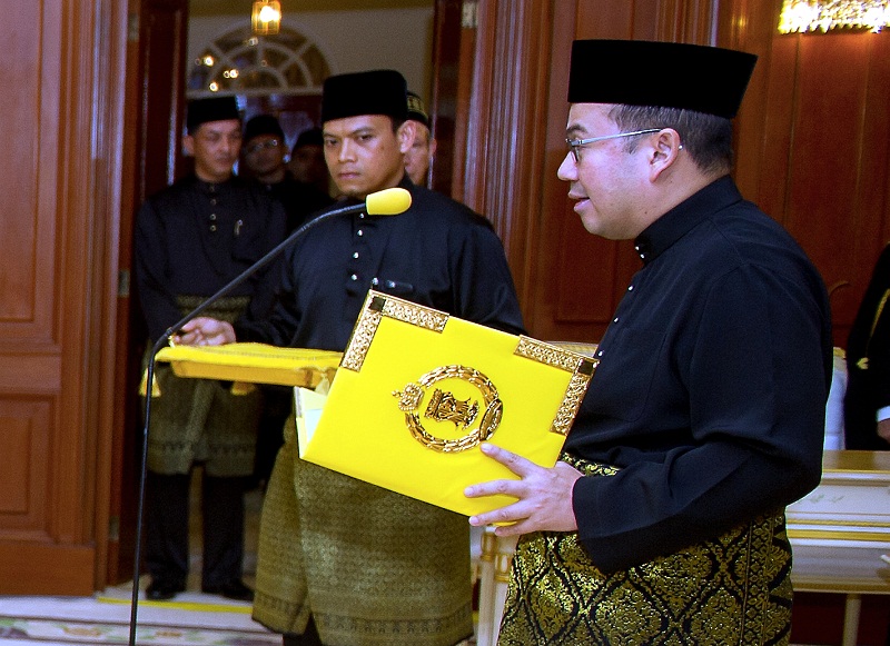 Tengku Mahkota Kelantan Tengku Dr Muhammad Faiz Petra is appointed as the Regent of Kelantan at a ceremony held at the Istana Kota Lama in Kota Baru December 8, 2016. u00e2u20acu201dBernama pic