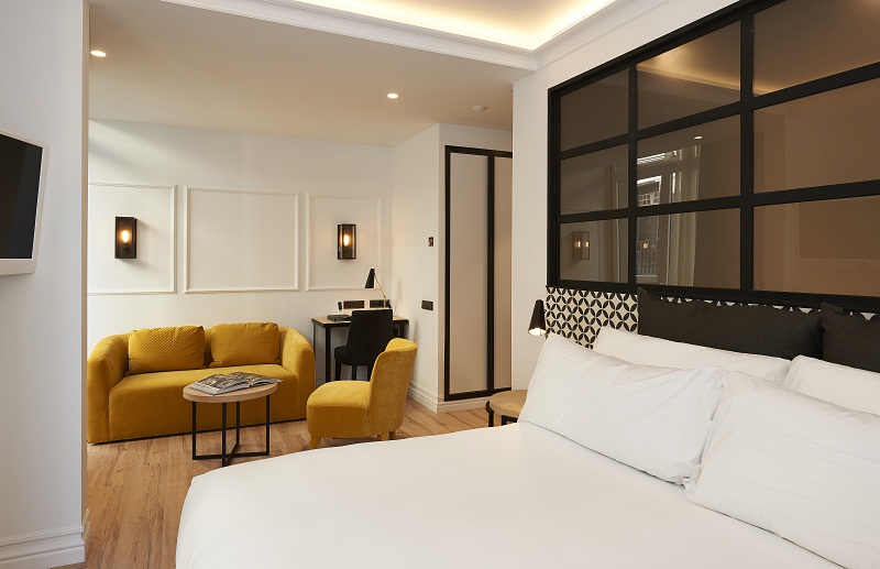 An undated handout photo of a room in the Serras Hotel in Barcelona. 