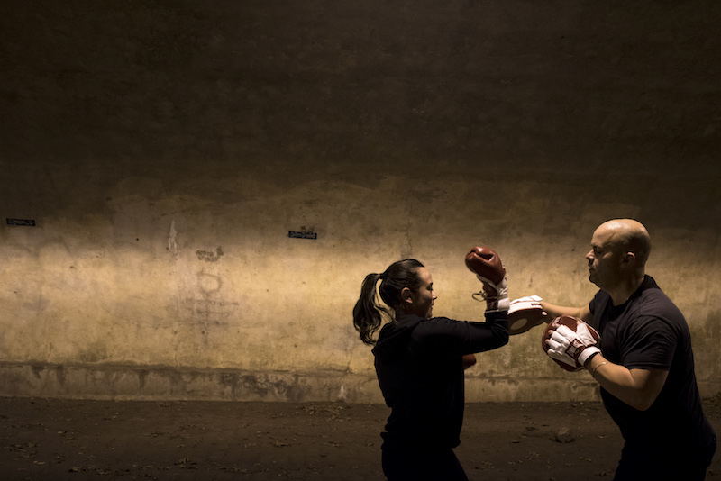 Brin-Jonathan Butler instructs Alix Karm in boxing at Central Park in New York November 28, 2016. — Picture by Hilary Swift/The New York Times