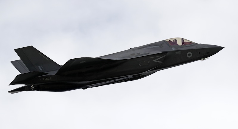 This file photo taken on July 12, 2016 shows the Lockheed Martin F-35 Lightning II taking part in a flying display at the Farnborough Airshow, south west of London. u00e2u20acu201d AFP pic