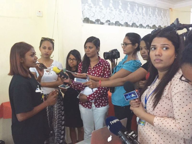 Grace speaks to the media in Port Louis on Thursday. u00e2u20acu201d file pic