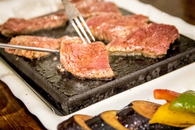 Horse on a Stone, one of Line Brewu00e2u20acu2122s most popular dishes, is cooked on a smooth, flat stone imported from Italy. u00e2u20acu2022 Picture by Jo Turner/Zester Daily