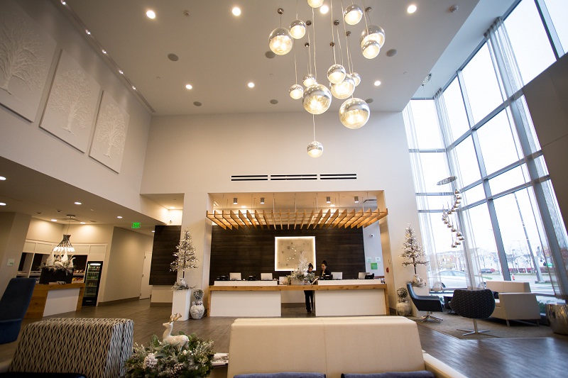 The lobby of a Holiday Inn built on the campus of the Cleveland Clinic, in Cleveland, November 25, 2016. u00e2u20acu201d Picture by Nathan C. Ward/The New York Times