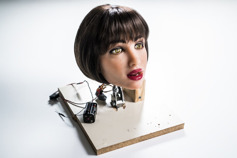 The detached head of a life-sized doll made by Realbotix, in San Marcos, Calif., June 1, 2015. u00e2u20acu201d NYT pic