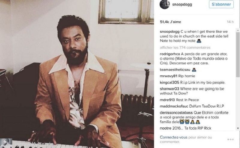 Snoop Dogg pays tribute to Ricky Harris. u00e2u20acu201d AFP pic