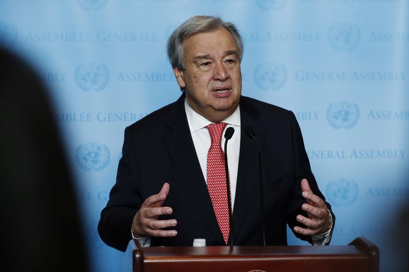 United Nations Secretary-General Antonio Guterres of Portugal speaks to members of the media after being sworn in at UN headquarters in New York December 12, 2016. u00e2u20acu201d Reuters pic