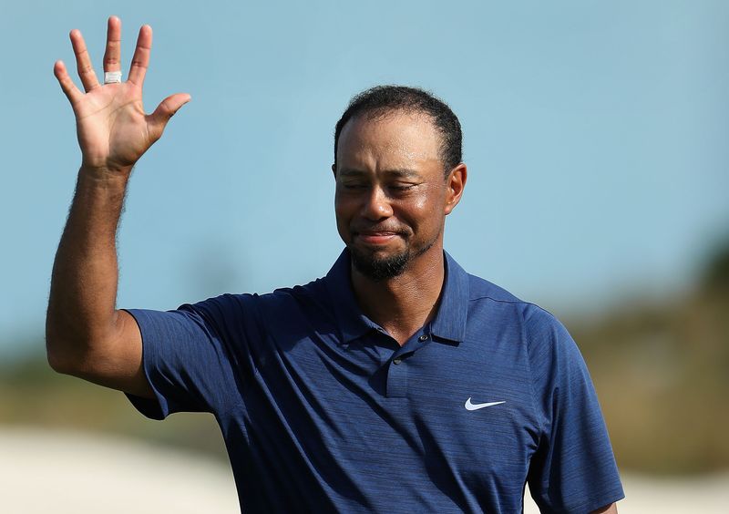 Tiger Woods reacts on the 18th green following the completion of round two of the Hero World Challenge at Albany in Nassau, Bahamas December 2, 2016. u00e2u20acu201d AFP pic
