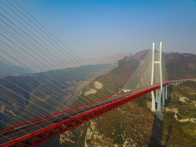 The Beipanjiang Bridge is seen near Bijie in southwest Chinau00e2u20acu2122s Guizhou province, December 28, 2016. u00e2u20acu201d AFP pic