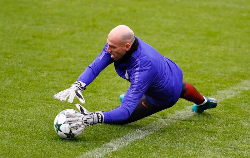 Manchester City's Willy Caballero during training at the Manchester City training ground November 22, 2016. u00e2u20acu201d Reuters pic