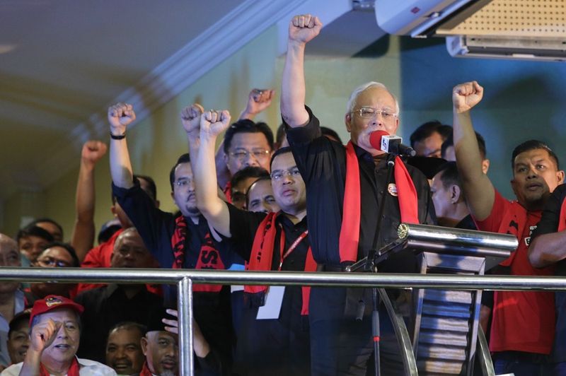 Prime Minister Datuk Seri Najib Razak giving a speech at the 'Solidarity for Rohingya' gathering outside the Titiwangsa Stadium, December 4, 2016. u00e2u20acu201d Picture by Choo Choy May