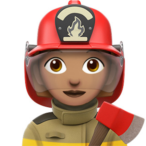 Female fire fighter. — Courtesy of Apple