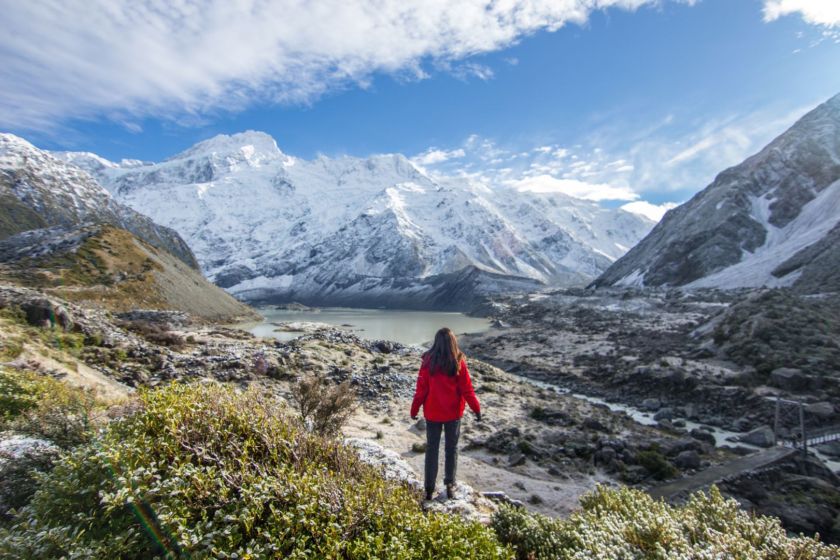 At Hooker Valley, Mount Cook in New Zealand. Leong says she spent just $2,600 on a 20-day trip across New Zealand. — TODAY pic