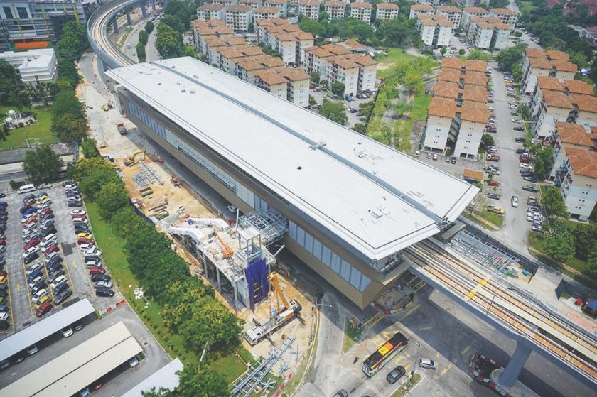 An aerial view of the Kota Damansara MRT station. u00e2u20acu201d Picture courtesy by MRT Corporation