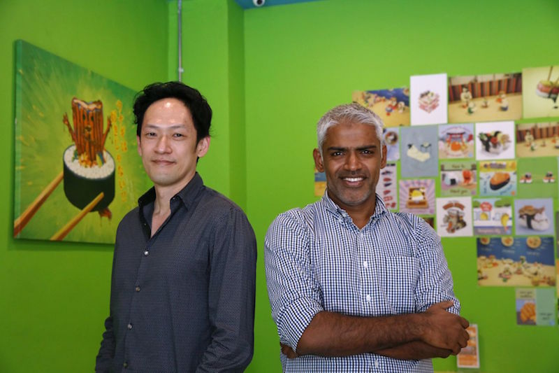 Joseph Koh (left) and Omar Marks, founders of make-your-own sushi chain Maki-San. u00e2u20acu201d TODAY pic