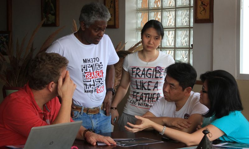 Relatives of some passengers aboard a Malaysia Airlines Flight MH370, that went missing more than two years ago meet before addressing journalists at the Gassy Country House Hotel in Antananarivo, Madagascar, December 4, 2016. u00e2u20acu201d Reuters pic
