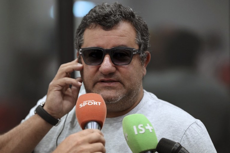 Italian-born Dutch football agent Mino Raiola speaks to journalists during the presentation of Nice football clubu00e2u20acu2122s new signings at the Allianz Riviera stadium in Nice September 2, 2016. u00e2u20acu201d AFP pic