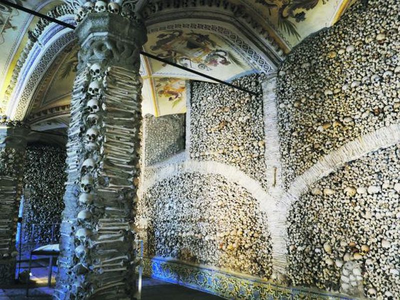 The Chapel of Bones in Evora is a morbid reminder that all material things are transient.