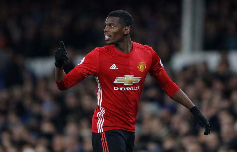 Manchester United's Paul Pogba during the EPL match against Everton at Goodison Park December 4, 2016. u00e2u20acu201d Reuters pic