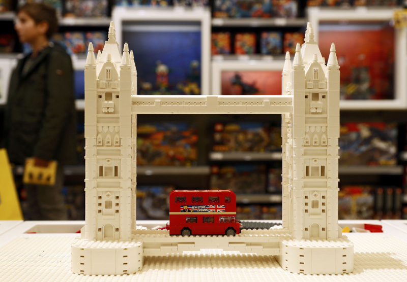 Tower Bridge made with Lego bricks is seen in the worldu00e2u20acu2122s biggest Lego store in Leicester Square in London November 17, 2016. u00e2u20acu201d Reuters pic