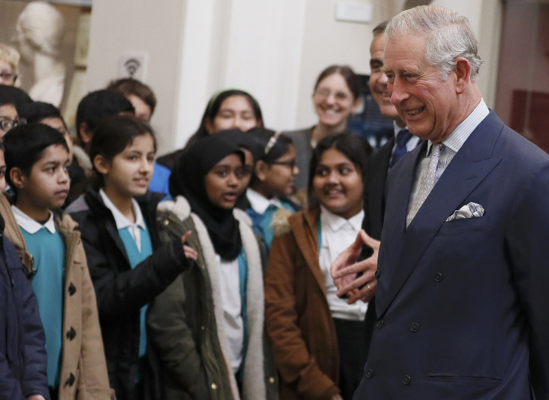Britainu00e2u20acu2122s Prince Charles meets children from Virginia Primary School in the museum during a visit to the Bank in London, December 7, 2016. u00e2u20acu201d Reuters pic