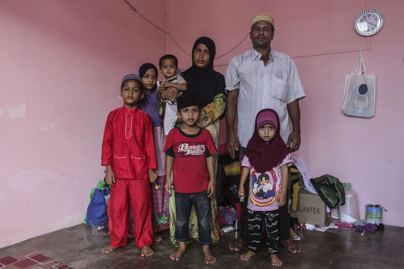 Abdul Rahman and his family stay in a 650 sqf without furniture. Apart from some clothes donated to them, they came to Malaysia with bare necessities. u00e2u20acu2022 Picture by Yusof Mat Isa