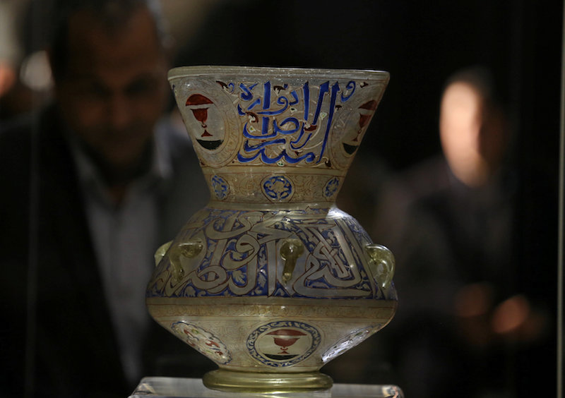A glass item is displayed in the Egyptu00e2u20acu2122s Museum of Islamic Art after reopening to the public in Cairo January 19, 2017. u00e2u20acu201d Reuters pic