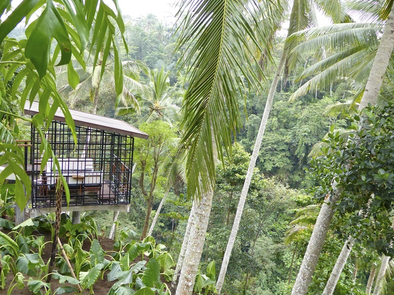 An undated handout photo of a porch at the Hoshinoya Bali, in Ubud, Bali. — Handout via The New York Times