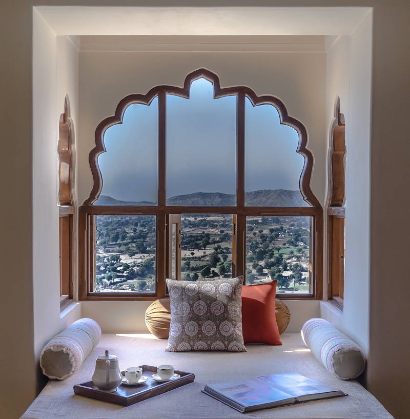 An undated handout photo of a room inside the Alila Fort Bishangarh, in Jaipur, India, where suites were added onto and around an 18th-century fort, which will house two restaurants and a spa when it opens in early 2017. — Handout via The New York Times