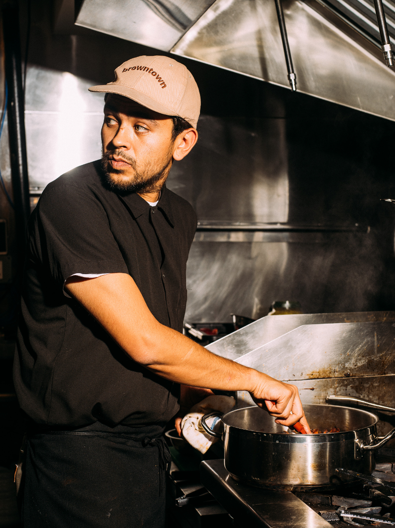 Gerardo Gonzalez prepares his burned-almond mole, which he pairs with octopus at Lalo, a Mexican restaurant in Manhattan’s Chinatown neighbourhood, January 16, 2017.
