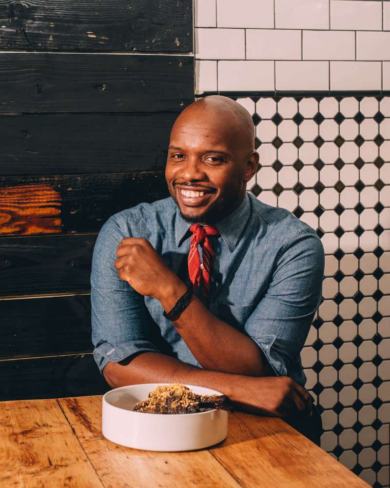 Rawlston Williams, who learned to use browning as a child in St Vincent and the Grenadines, at his restaurant, the Food Sermon, in Brooklyn, January 18, 2017.