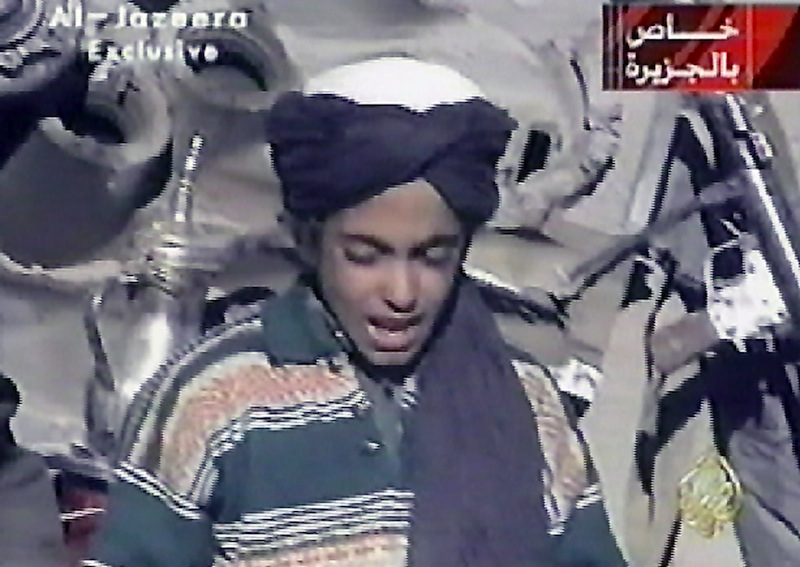 This file frame grab photo taken on November 7, 2001 shows Hamza bin Laden as he recites a poem in this frame grab taken from the Qatar based al-Jazeera satellite news channel. u00e2u20acu201d AFP pic 