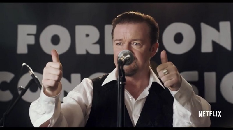 Ricky Gervais is back as David Brent in this new Netflix trailer for u00e2u20acu02dcDavid Brent: Life on the Roadu00e2u20acu2122.
