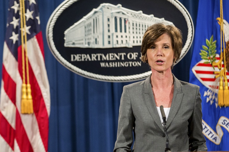 Sally Yates, who is now the acting attorney general, speaks during a news conference at the Department of Justice in Washington, June 28, 2016. u00e2u20acu201d Picture by Zach Gibson/The New York Times