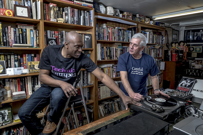 Tony Prince (right) and Barrington Oakley, a veteran DJ champion who performs under the name Cutmaster Swift, with a Technics turntable in Maidenhead, England, December 29, 2016. u00e2u20acu201d Picture by Andrew Testa/The New York Times