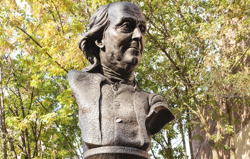  bust of Benjamin Franklin at Arch Street near Fourth in Philadelphia, October 4, 2013. u00e2u20acu201d Picture by Robert Wright/The New York Times
