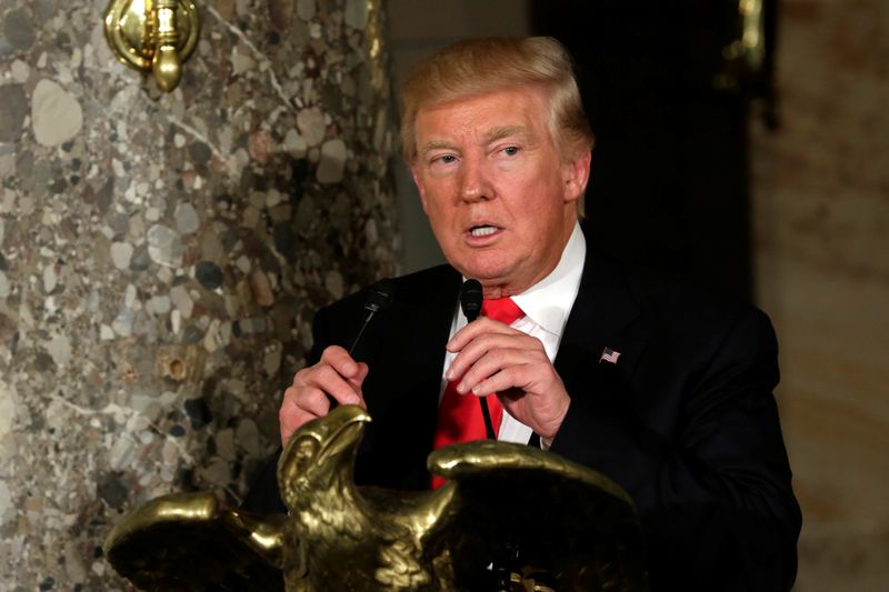 US President Donald Trump speaks during the Inaugural luncheon at the National Statuary Hall after being sworn-in on Capitol Hill in Washington January 20, 2017. u00e2u20acu201d Reuters pic