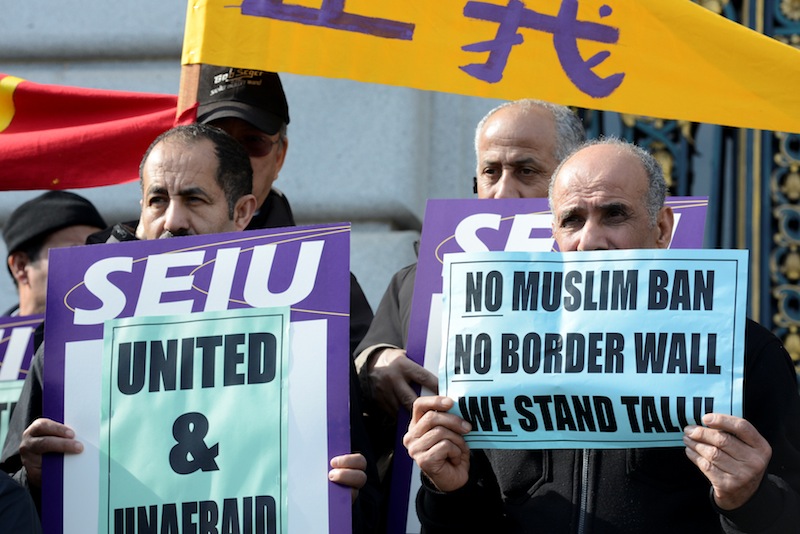 San Francisco's Board of Supervisors and community advocates vow to stand firm against President Donald Trump's travel ban outside of City Hall in San Francisco, January 31, 2017. u00e2u20acu201d Reuters pic