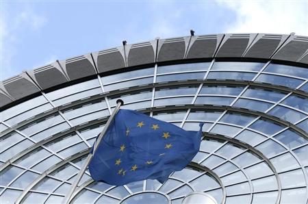 An European Union flag flutters outside of the European Parliament in Brussels October 12, 2012. REUTERS/Francois Lenoirn