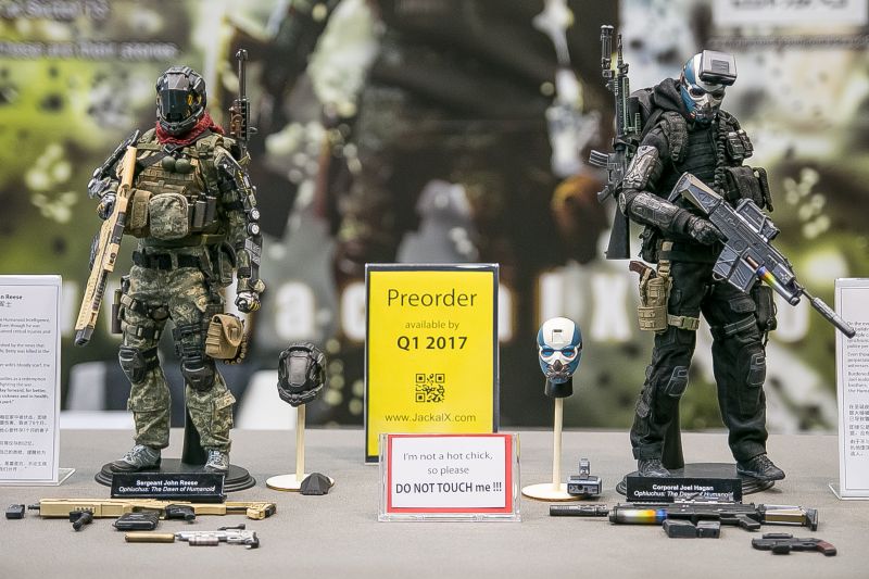 Both the John Reese and Joel Hagan prototypes are displayed during Hong Kong's ToySoul convention last year. ― Picture courtesy of Jackal X