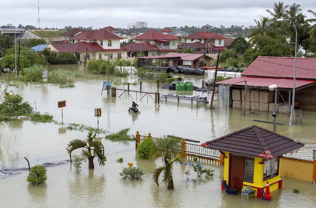 A birdu00e2u20acu2122s eye view of a flooded Kampung Tiong in Kota Baru January 22, 2017. u00e2u20acu201d Bernama pic