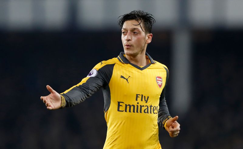 Arsenal's Mesut Ozil during the EPL match with Everton at Goodison Park December 13, 2016. u00e2u20acu201d Reuter pic