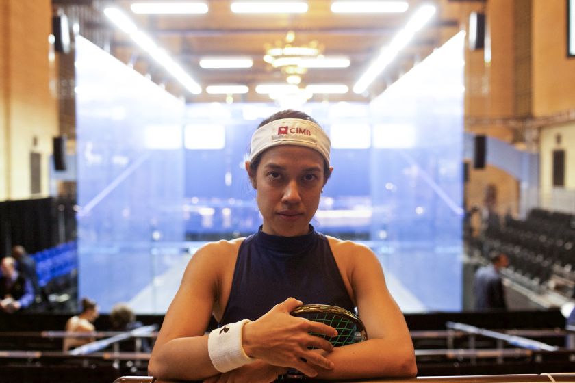 Professional squash player Nicol David of Malaysia, during a practice session at Grand Central Terminal in New York January 12, 2017. u00e2u20acu201d Picture by Benjamin Norman/The New York Times
