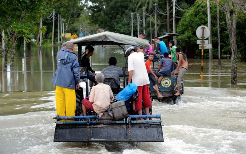 Roads in Besut are inundated by flood waters. u00e2u20acu2022 Bernama pic