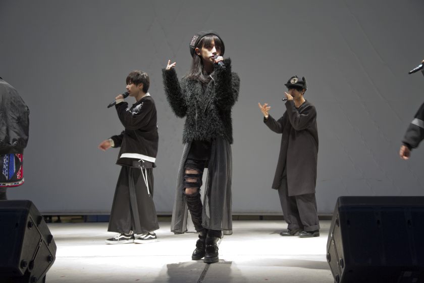 Toman Sasaki, a model and pop band member who regards his look as genderless, during a performance with his group in Kawasaki November 3, 2016. — Picture by Ko Sasaki/The New York Times