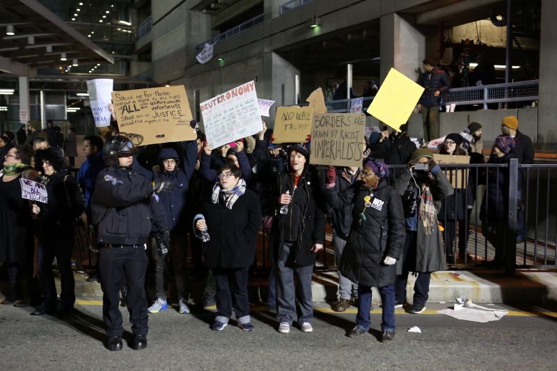 Protestors gather outside Terminal 4 at JFK airport in opposition to US President Donald Trump's proposed ban on immigration in Queens, New York City January 28, 2017. u00e2u20acu2022 Reuters pic