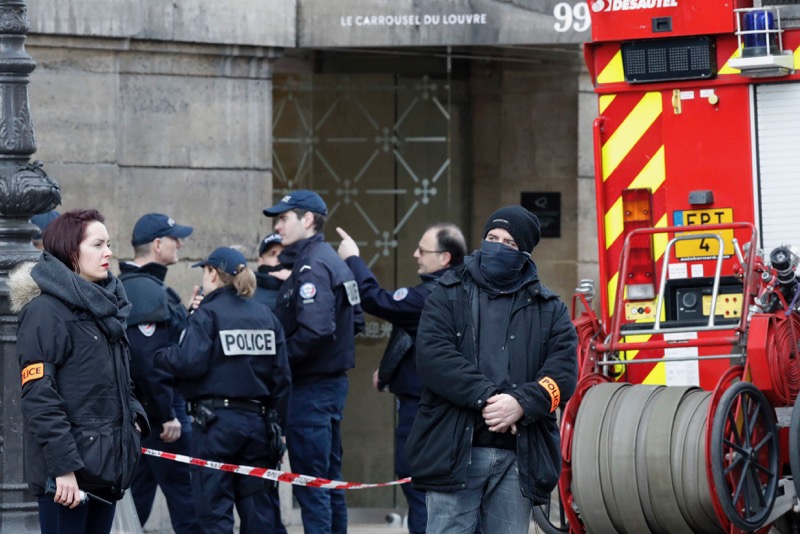 French police and emergency services are seen in front of the street entrance of the Carrousel du Louvre in Paris, France, February 3, 2017. Reuters pic
