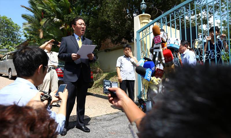 North Korean ambassador to Malaysia Kang Chol speaks during a news conference regarding the apparent assassination of Kim Jong-nam, the half-brother of the North Korean leader, at the North Korean embassy in Kuala Lumpur February 20, 2017. u00e2u20acu2022 Reuters pic
