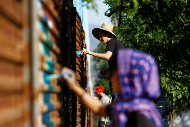 Artists paint a part of a section of the wall separating Mexico and the United States, in Tijuana January 28, 2017. u00e2u20acu201d Reuters pic