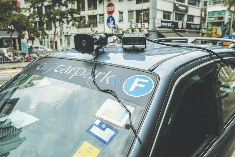 A City Hall patrol vehicle fitted with the scanner.
