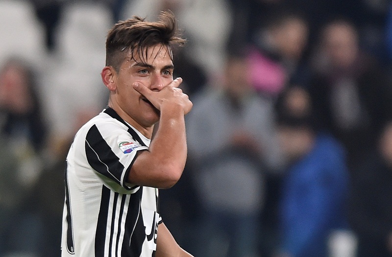 Juventusu00e2u20acu2122 Paulo Dybala celebrates after scoring his second goal against Palermo at the Juventus stadium in Turin February 17, 2017. u00e2u20acu201d Reuters pic